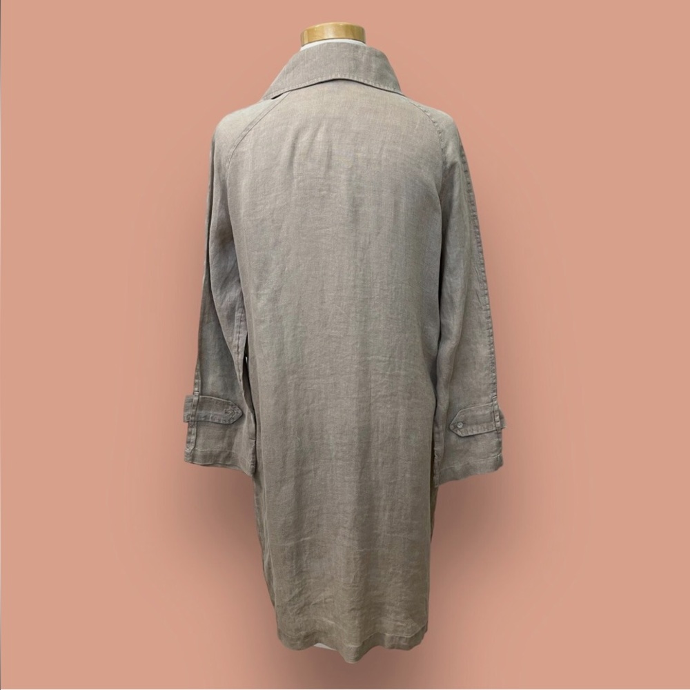 ARTISANNY Women’s Size Small 100% Linen Duster Jacket Beige Lightweight - Picture 3 of 8